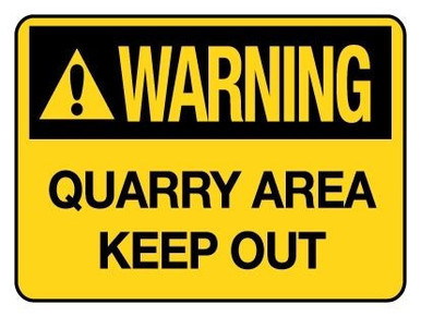 Warning Quarry Area Keep Warning Sign Corflute 600x450mm