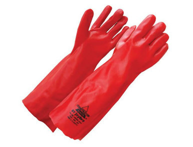 Red Dipped Gloves PVC 45cm