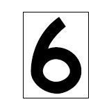 210mm x 300mm Magnetic Sign, "6", Class 1 Reflective