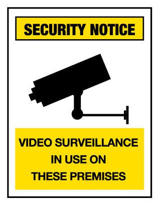 Video Surveillance Security Notice Sign Poly 600x450mm