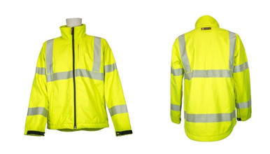 Hi Vis Softshell Two Tone Jacket Taped Reflective Medium Yellow