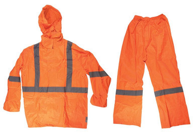 Fluoro Rainset Jacket And Pants Taped Reflective 5XL Orange