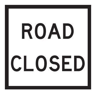 Road Closed Corflute Reflective White 600x600mm