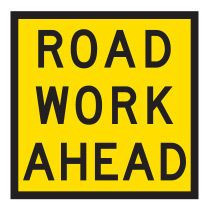 Multi-Message System Sign Corflute MMS, ROADWORK AHEAD