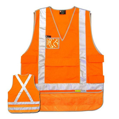 Hi Vis Poncho Style Vest With Clean ID Pocket 4XL 5XL Orange