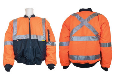 Hi Vis Bomber Jacket Taped Reflective 6XL Orange Navy