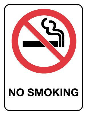 No Smoking Prohibition Sign Metal 600x450mm
