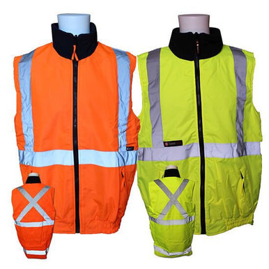 Hi Vis Reversible Two Tone Vest 6XL Orange Navy