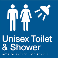 Braille Sign Unisex Toilet Blue