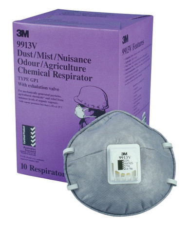 3M 9913V P1 Dust Mask with Valve, Box of 10