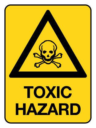 Toxic Hazard Warning Sign Poly 600x450mm