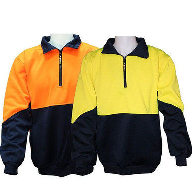 Hi Vis Sloppy Joe With Quarter Zip Front 3XL Yellow Navy