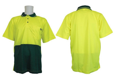 Hi Vis Short Sleeve Polo Shirt Micromesh 2XL Yellow Green