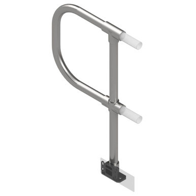 Standard Double Rail with Toeboard 4030-D48 End Post with D-Return - Galvanised angle