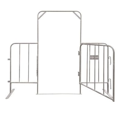 Crowd Control Barrier Gate - Galvanised open
