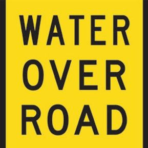 Water Over Road sign