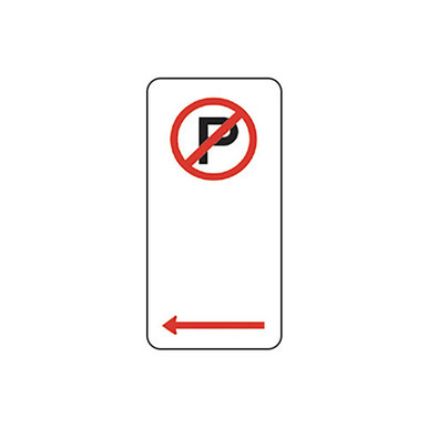No Parking With Left Arrow Parking Sign 225x450mm