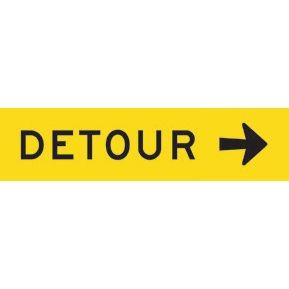 Detour Right Class 1 Corflute 1200x300mm
