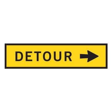 Detour Right Arrow Boxed Edge Sign 1200x300mm