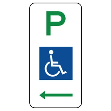 Disabled With Left Arrow Parking Sign
