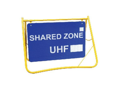 Shared Zone UHF Swing Stand Sign 900x600mm