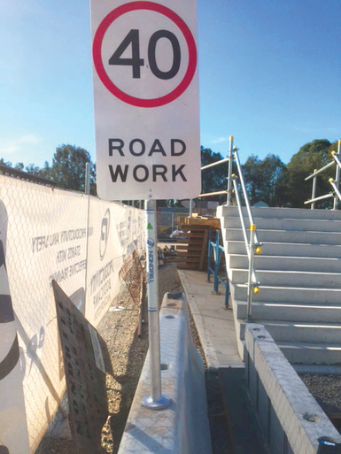40 Km H Road Work Regulatory Sign 450x900mm