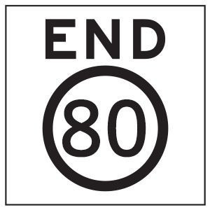 END 80 KM Speed Sign