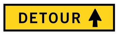 Detour Straight Boxed Edge Road Sign 1200x300mm