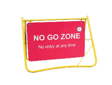 No Go Zone Swing Stand Sign And Frame 900x600mm