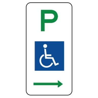 Disabled With Right Arrow Parking Sign