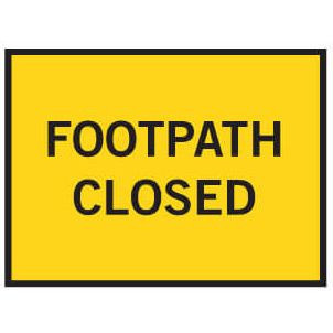 Boxed Edge Road Sign - FOOTPATH CLOSED