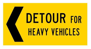 Left Detour High Vehicles Sign 1200x600mm Western Australia
