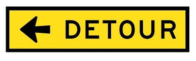 Detour Left Only Multi Message Sign 1200x300mm Western Australia