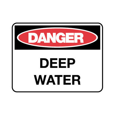Danger Deep Water Danger Sign Poly 600x450mm