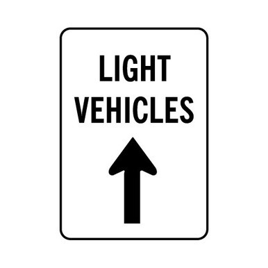 Light Vehicles With Up Arrow Notice Sign Poly 450x600mm