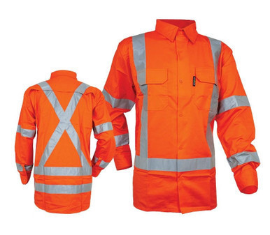 Lightweight Long Sleeve Shirt Taped Reflective Extra Extra Small Orange