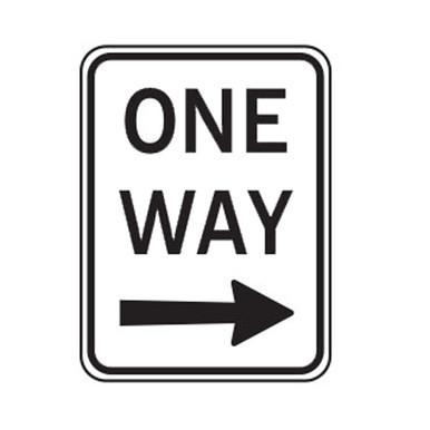 One Way Right Arrow Regulatory Sign 450x600mm