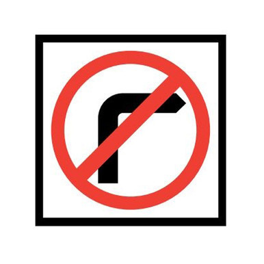 No Right Turn Multi Message Sign Aluminium 600x600 Queensland