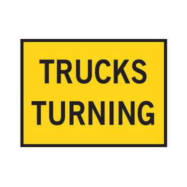 Trucks Turning Boxed Edge Sign 1200x900mm