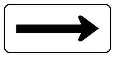 Arrow Information Sign Metal 200x450mm