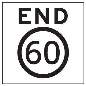 END 60 Km Speed Sign