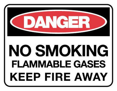 Danger No Smoking Flammable Gases Danger Sign Poly 600x450mm