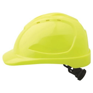V9 Hard Hat Safety Helmet With Ratchet Harness Yellow