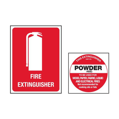 Fire Extinguisher Sign Kit Powder ABE