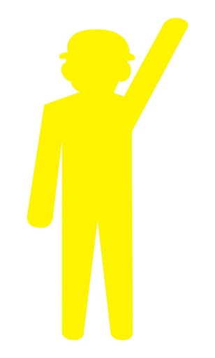 Yellow Safety Man Corflute Construction Sign Cutout