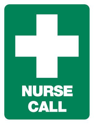 Nurse Call Emergency Sign Metal 600x450mm