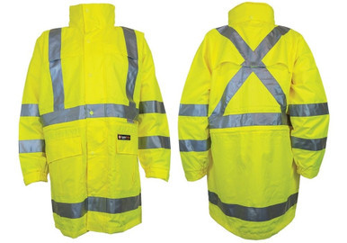 Hi Vis Rainwear Jacket Taped Reflective Large Yellow