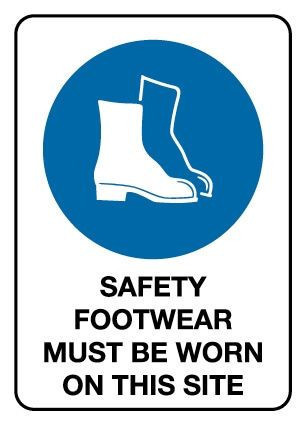 Safety Footwear Must Be Worn On This Site Mandatory Sign Corflute 600x450mm