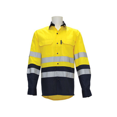 Long Sleeve Drill Shirt Hoop Taped 3XL Yellow Navy