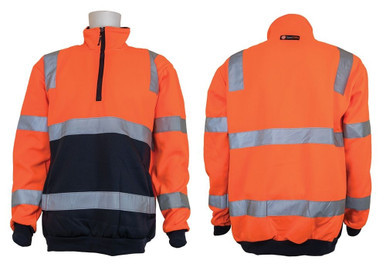 Sloppy Joe With Quarter Zip Front Rail Approved 2XL Orange Navy Victoria